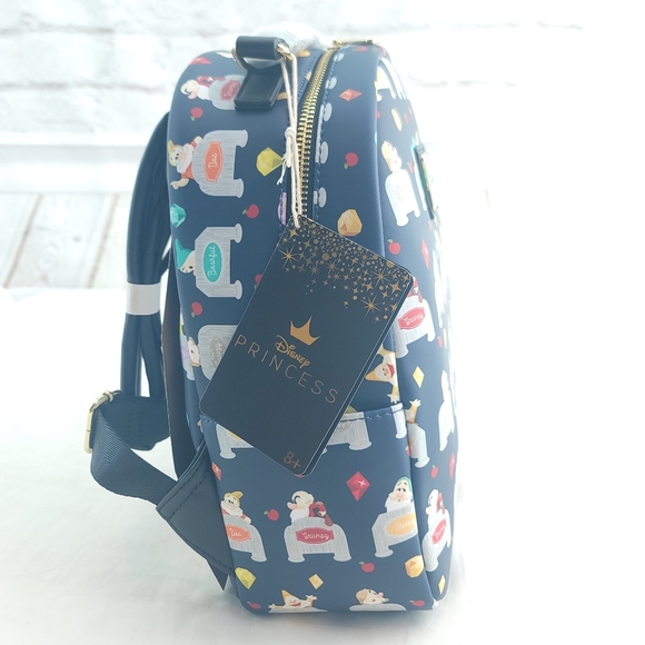 Loungefly Disney Snow White and the Seven Dwarves Beds Print Mini Backpack - Picture 3 of 7